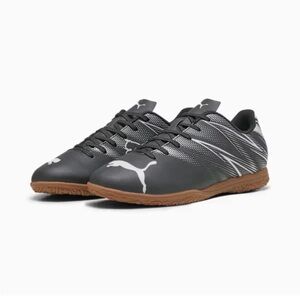 Puma Indoor Soccer Shoes Black White Kids US 4.5 Youth Turf Sneakers